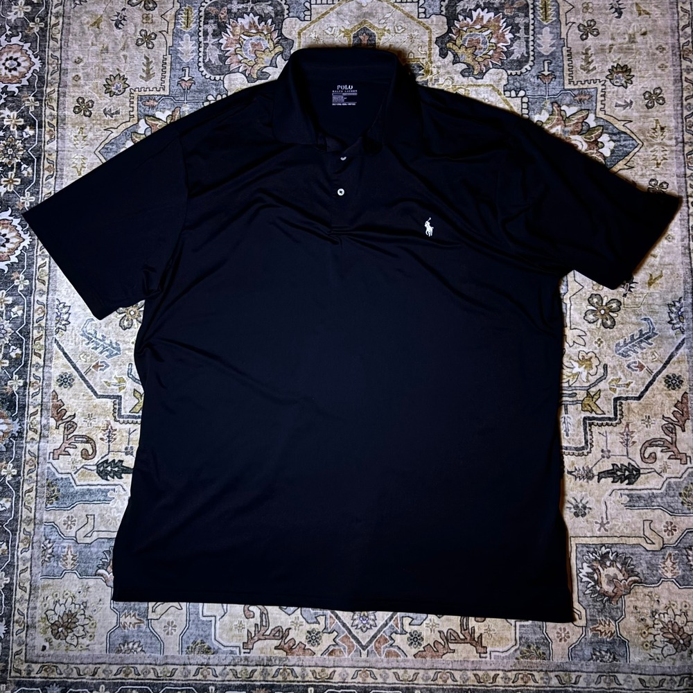 Polo Ralph Lauren Performance Mens 2XLT Black Short Sleeve Golf Polo Shirt